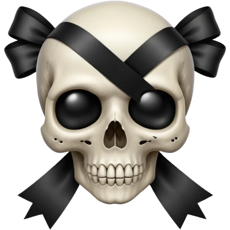 BLACK RIBBON SKULL emoji