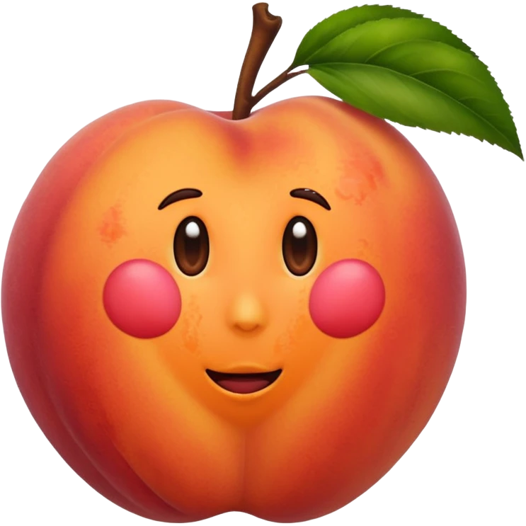 peach with hand print emoji