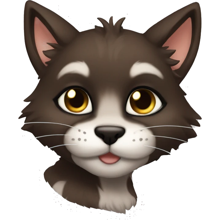 Anthro Shy Cute Cool Edgy Pretty Dark Brown Furry Feline Animal Anthro Sona emoji