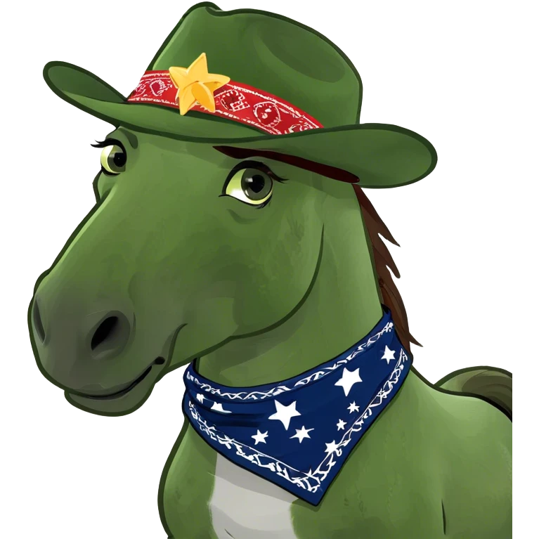 Horse wearing cowboy hat emoji