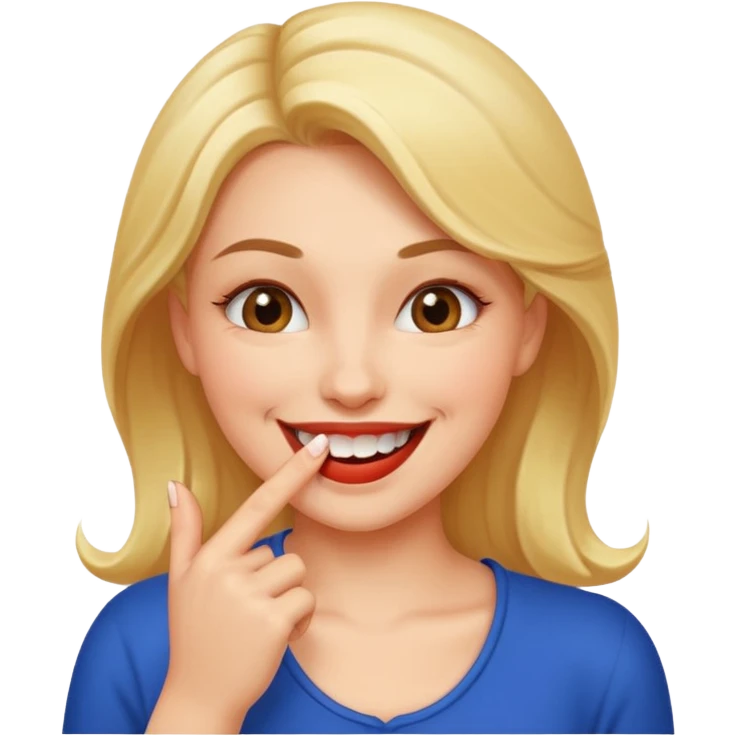 Carita sonriente sexy mordiéndose un dedo emoji