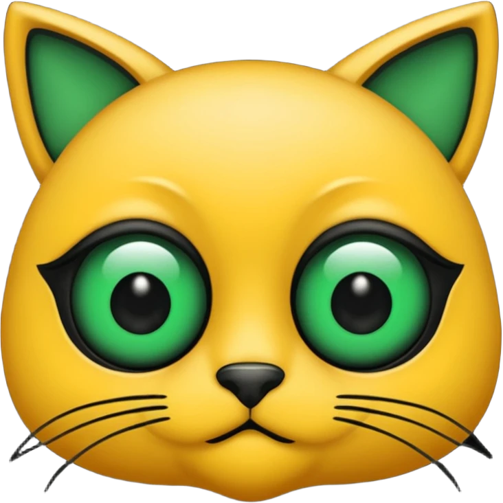 Gata con ojos verdes y negro emoji