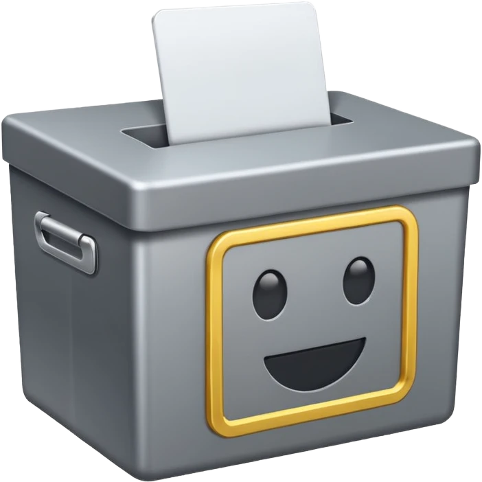 vote box without smile face and blue heart emoji