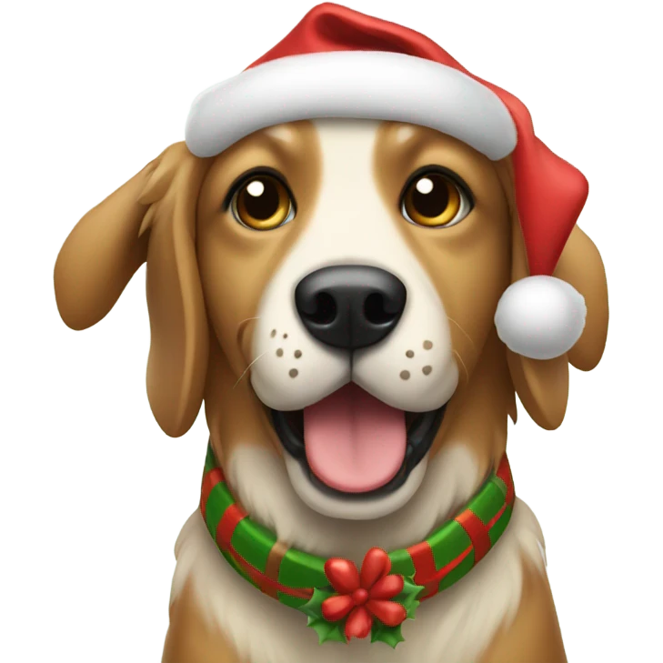 Christmas dog emoji
