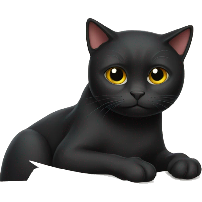 Black cat studying for exams  emoji