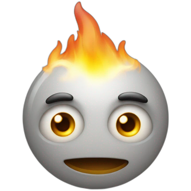 flamme avec des yeux qui sourit emoji