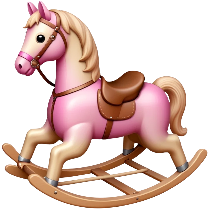 Rocking horse toy with gradient from pink to beige emoji