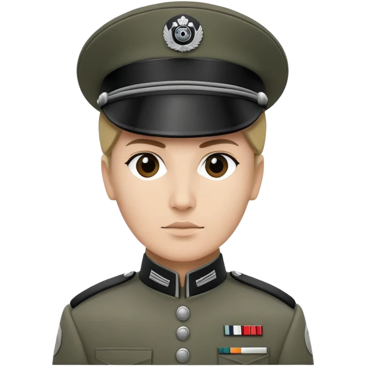 Star Wars Imperial officer with kepi hat and no shoulder boards, olive-gray uniform emoji