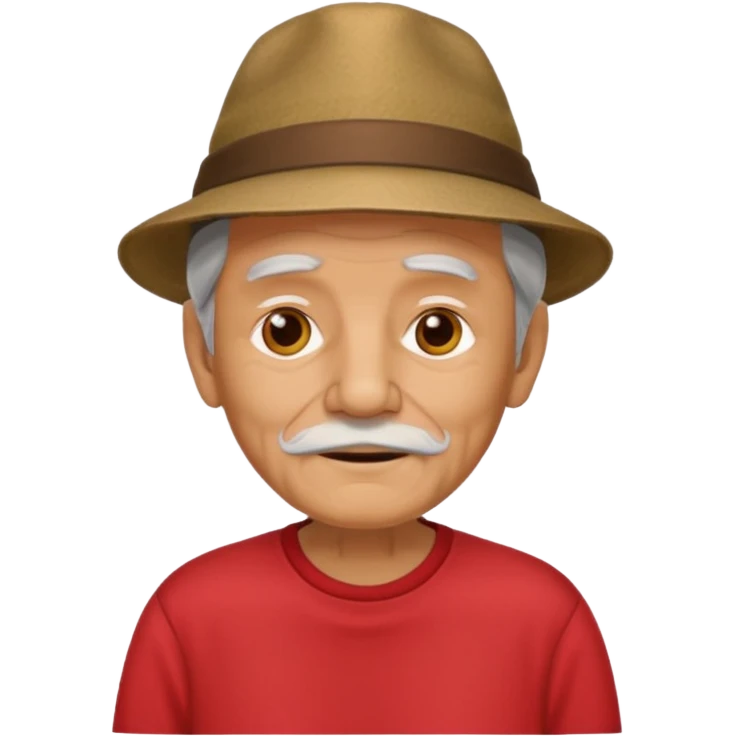 old guy with hat and red shirt emoji