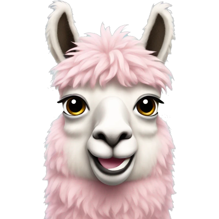Pastel pink fluffy llama  emoji
