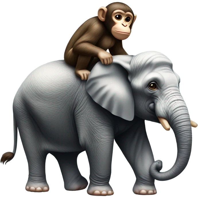 Monkey riding on an elephant  emoji