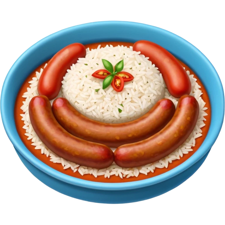 emoji of Rougail saucisse meal. Typical Reunion island meal emoji