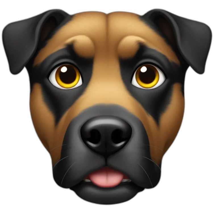 perro negro con ojos amarillos emoji