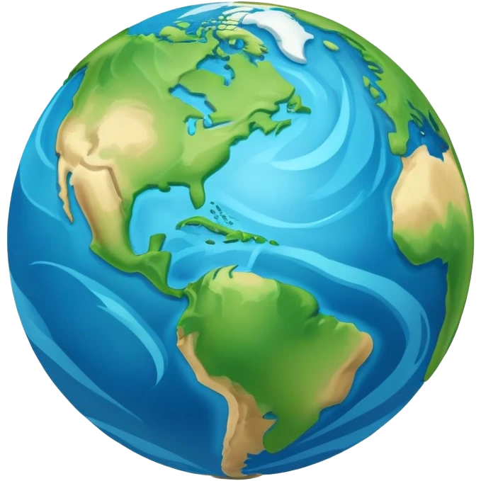 Earth globe with continents shaped to form the number 812 emoji