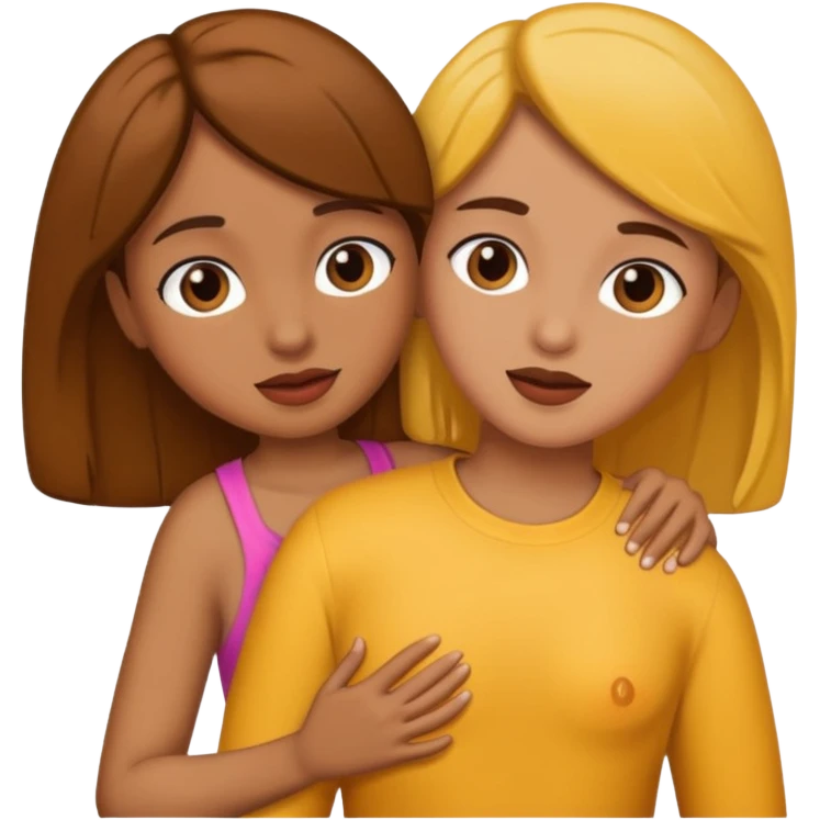 Sexual intercourse with brown girl emoji
