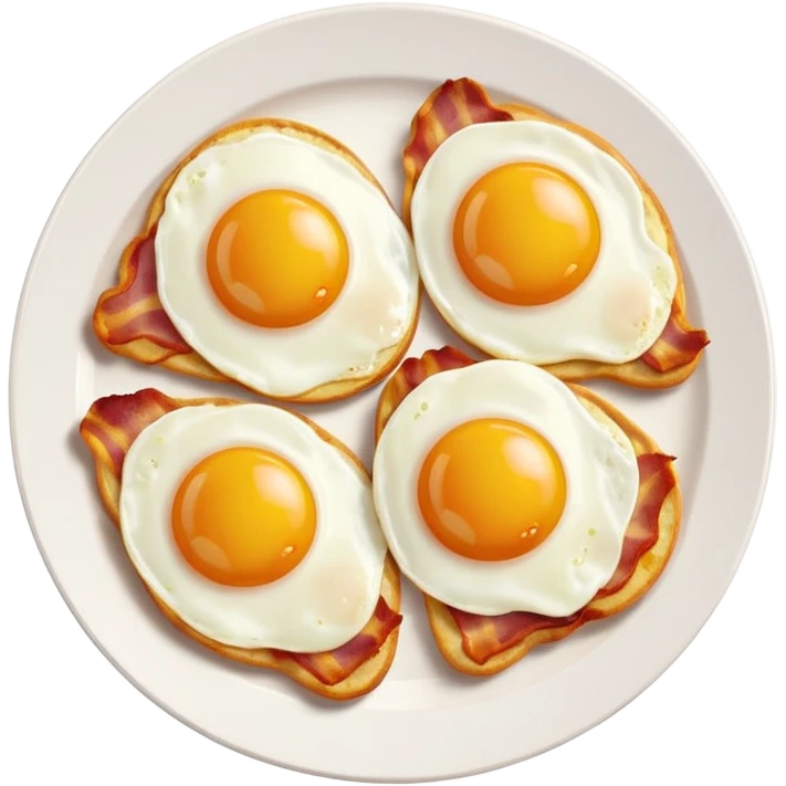 Fried Eggs and bacon in a plate emoji