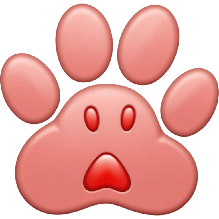 a very light pale pastel red pawprint emoji