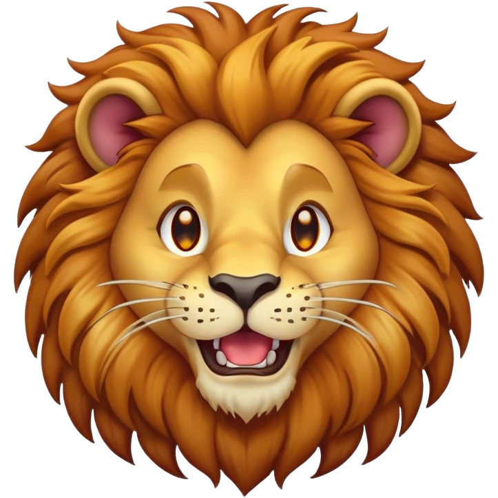Cinematic Comical Lion Portrait Emoji, Head tilted dramatically with an exaggeratedly amused expression, featuring a striking tawny Fur with a flamboyant mane and wide, expressive amber eyes filled with playful disbelief, Simplified yet hilariously expressive features, highly detailed, glowing with a slightly sassy glow, high shine, dramatic yet playful, stylized with an air of cheeky jungle mischief, bright and endearing, soft glowing outline, capturing the essence of a spirited and over-the-top lion, so meme-worthy it feels like it could roar its way into internet fame instantly! emoji
