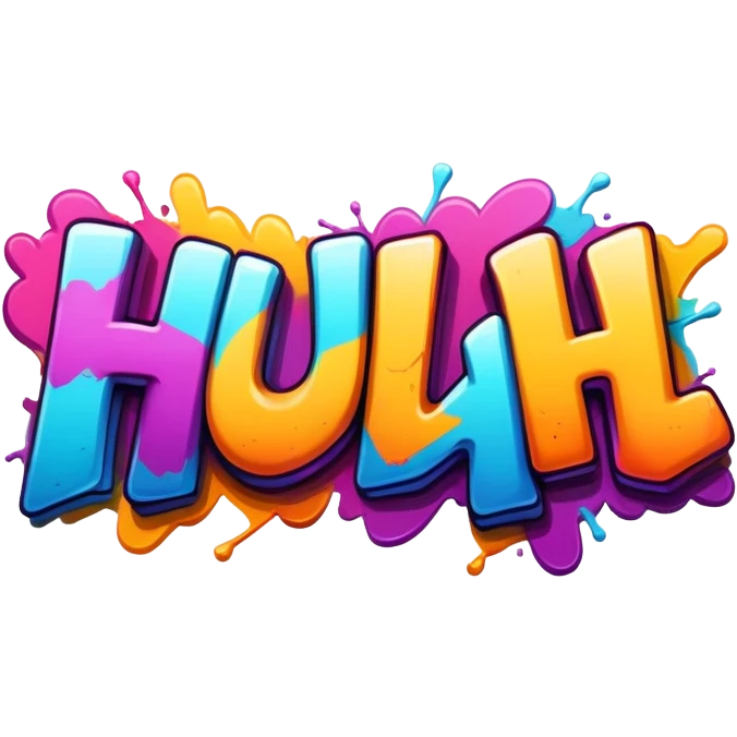 Graffiti the word Huh emoji