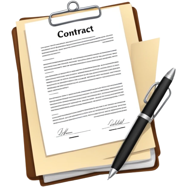business contract with signature emoji