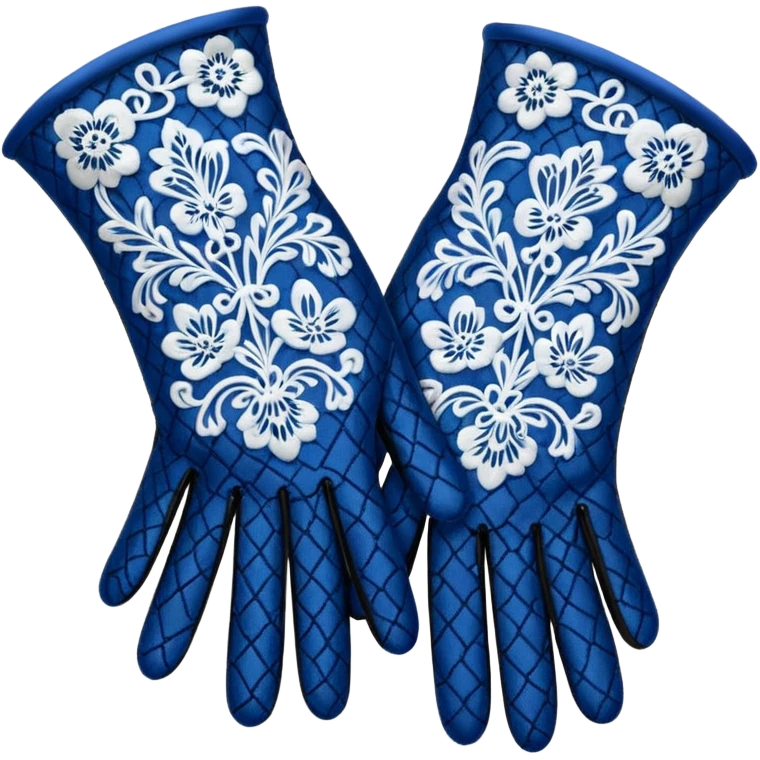 victorian gloves lace pattern blue emoji