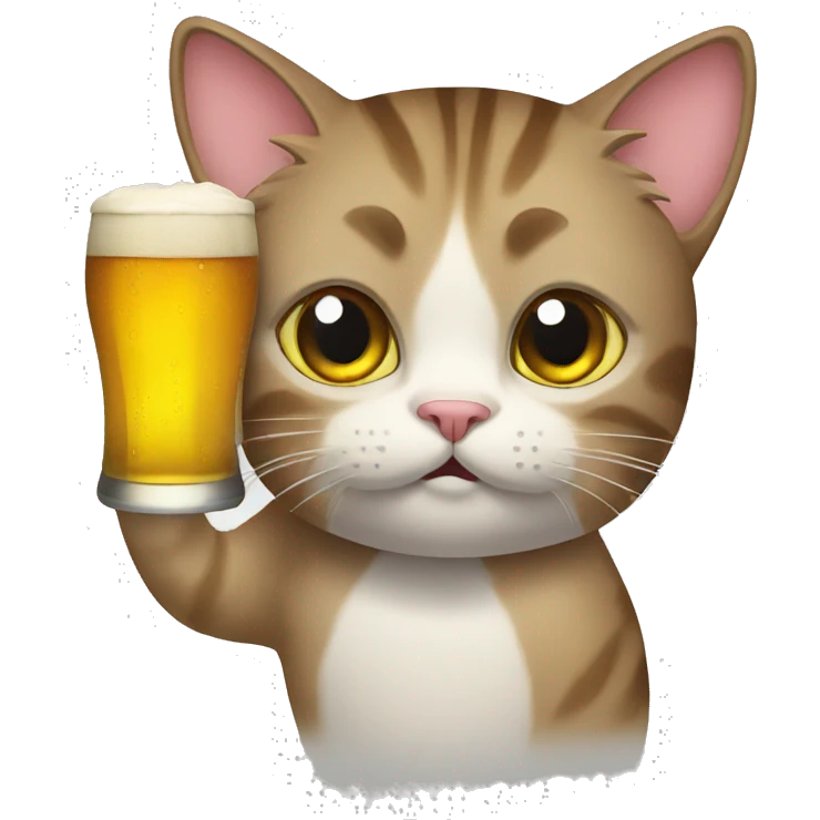 cat want to drink beer emoji