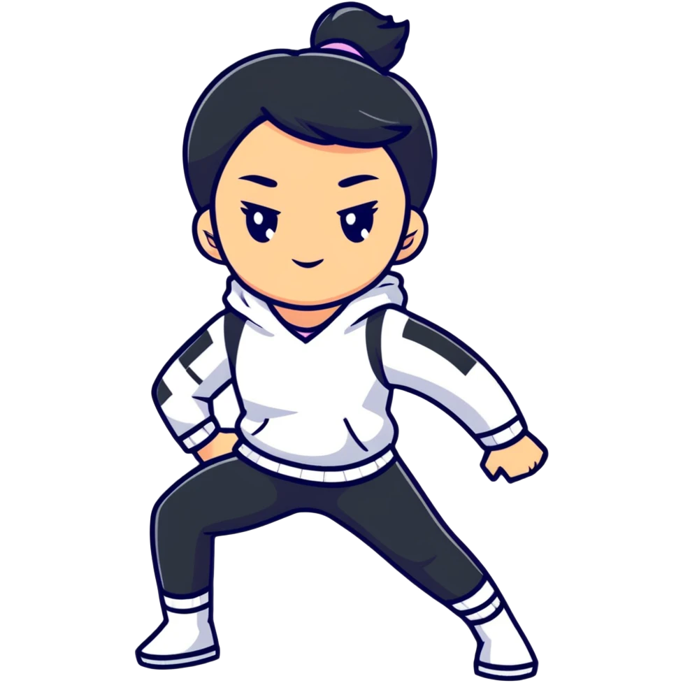 girl with fierce pose emoji