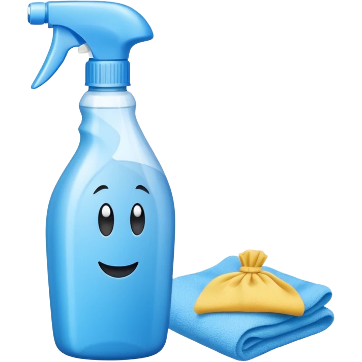 cleaning product and rag emoji