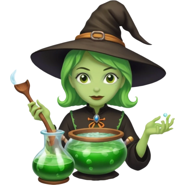 green witch cooking potion emoji