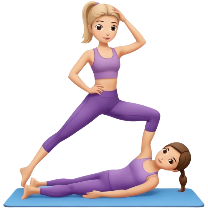 A girl with pilates emoji