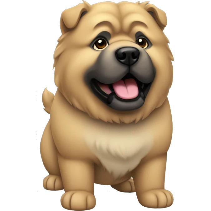 Beige grey chow-chow black muzzle emoji