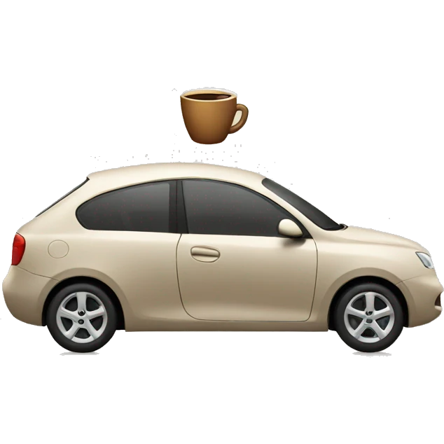 Car with coffee emoji