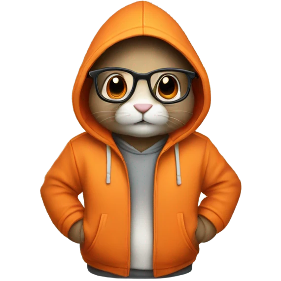  it specialist rabbit with glasses orang hoodie emoji