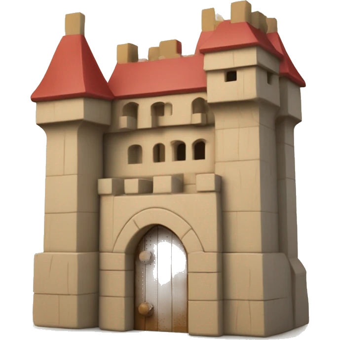 Classic wooden toy blocks built into a castle  emoji