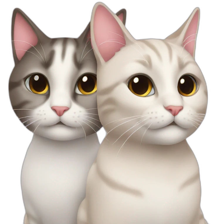 2 cats in love emoji