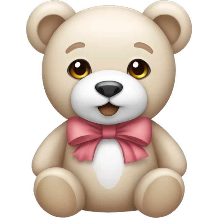 teddy bear wearing white bow emoji