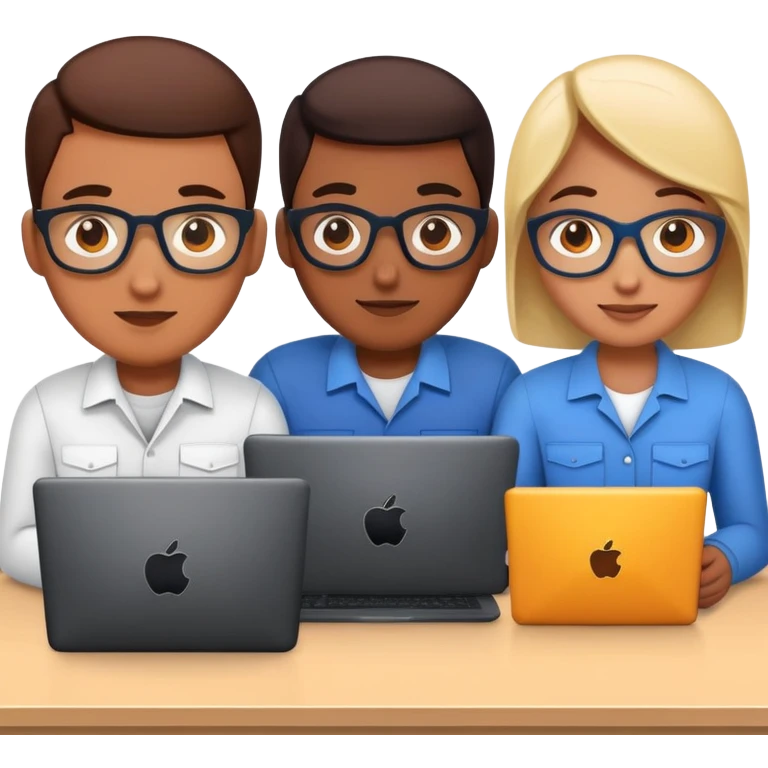 4 software engineers who works for bugs and improvement of software emoji