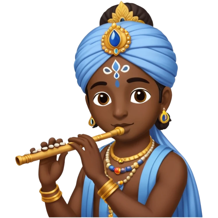 Lord Krishna playing flute  emoji