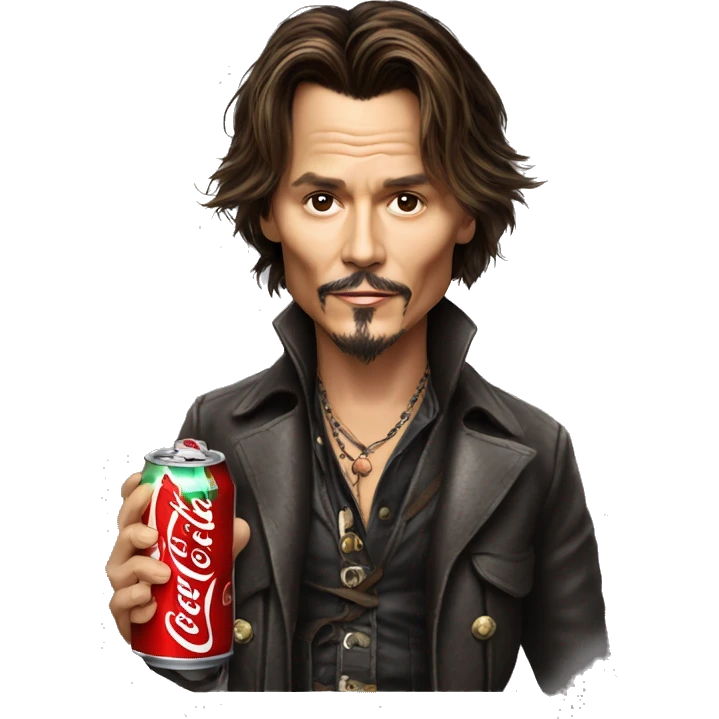 Johny Depp drinks coca cola emoji