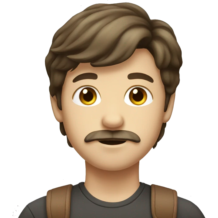australien boy with brown hair mullet and moustache  emoji