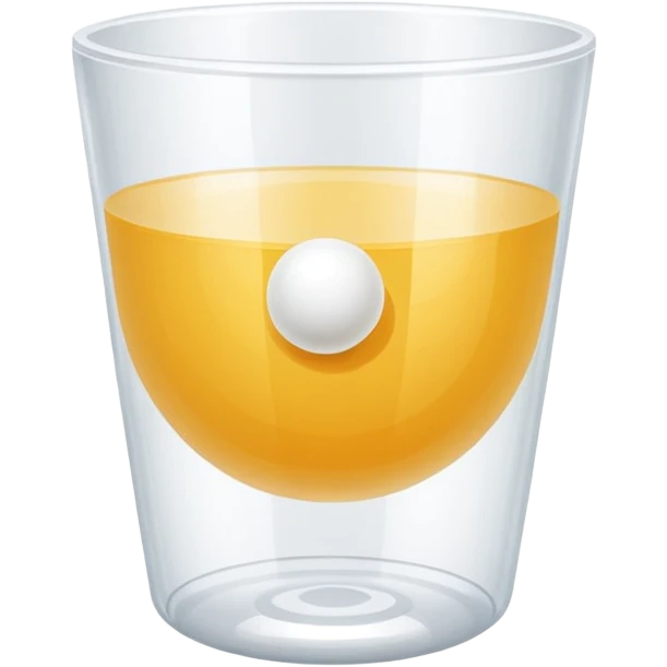Generami l’emoji di un bicchiere solido di plastica e una pallina da ping-pong (tipo beer pong) emoji