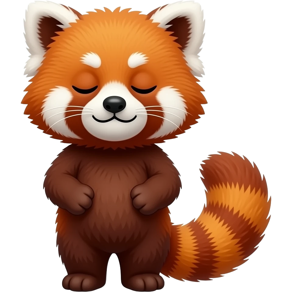 Sleepy,  red panda, cartoon emoji