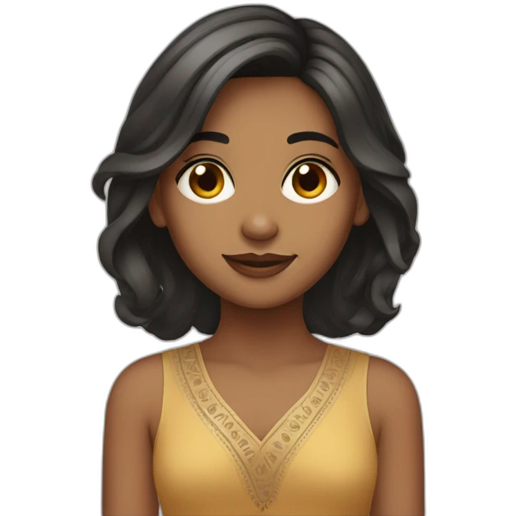indian girl fair with medium length hair emoji