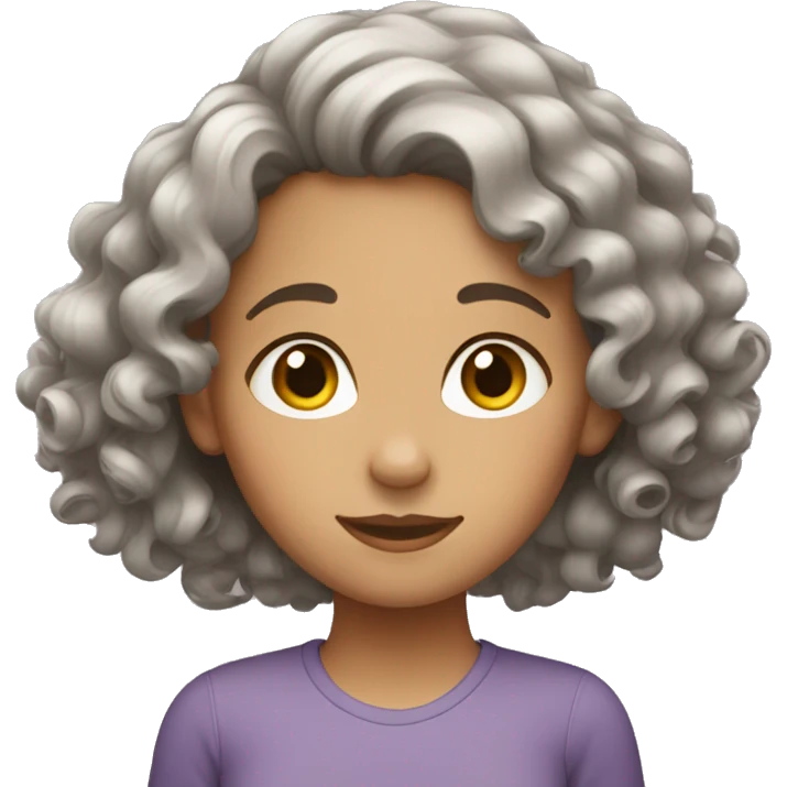 A girl with a curly brown hair  emoji