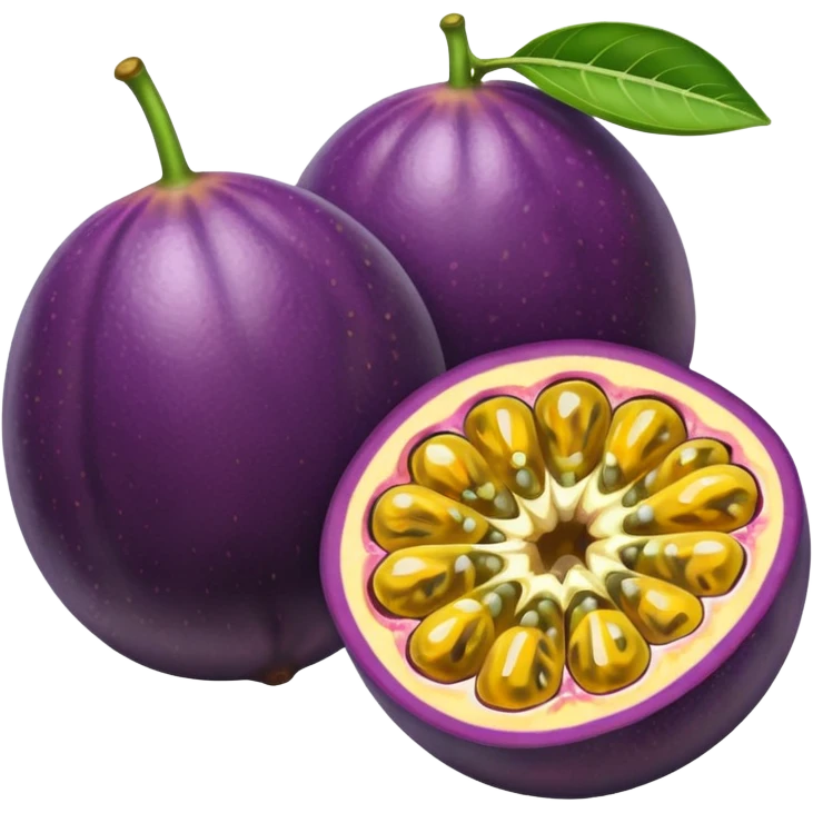 passion fruit sliced juicy emoji