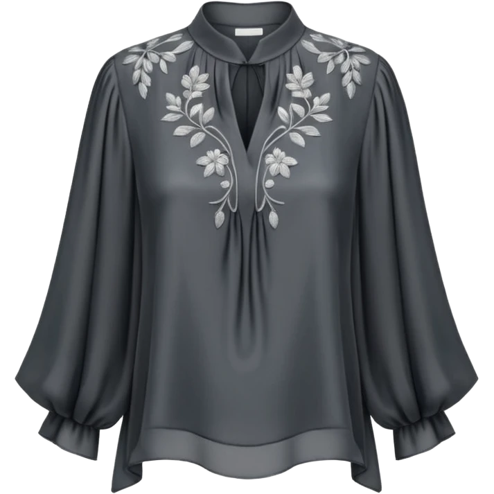 Dark grey and silver luxury style womens blouse emoji
