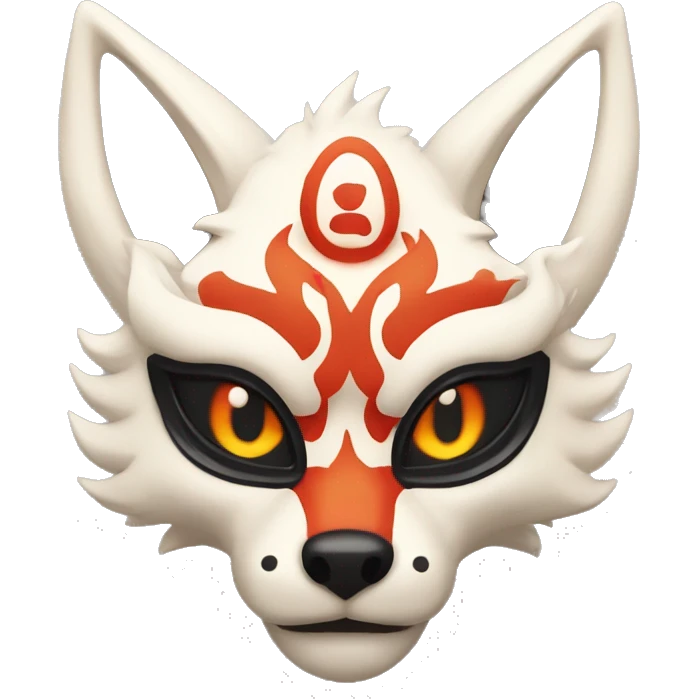 Nine-tailed Fox with japanese demon mask emoji