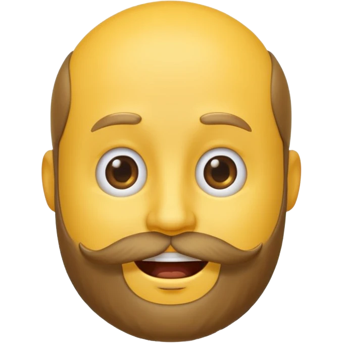 A yellow smiley emoji with a beard on top of his head emoji