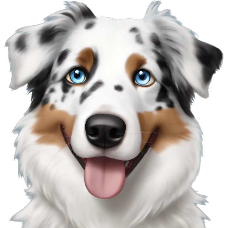 Double Merle Australian shepherd blue eyes and black eyeliner emoji