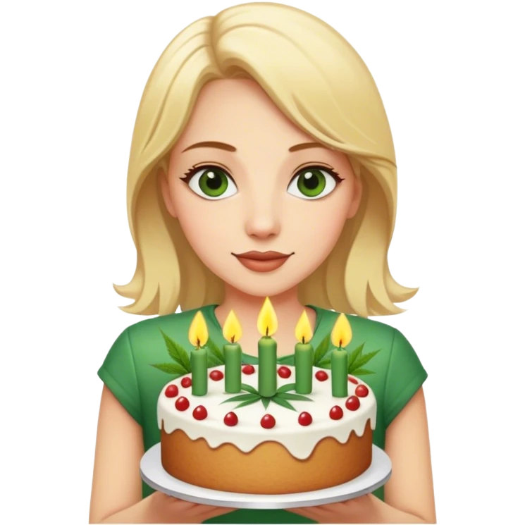 Female weed birthday with blonde hair   emoji